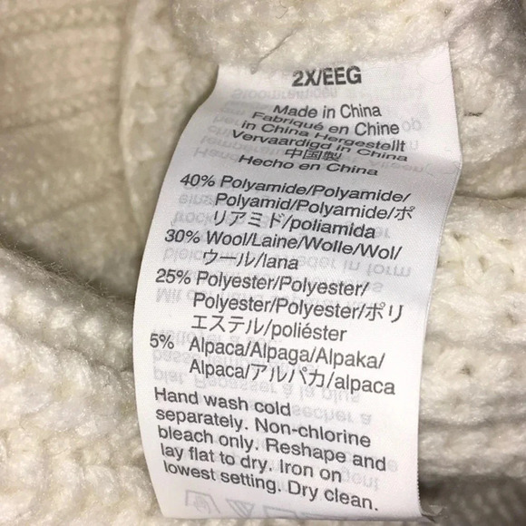 Madewell Everett Rib Play Ribbed Cable Knit Sweater Pullover Blouse Top Plus 2X - Picture 9 of 9